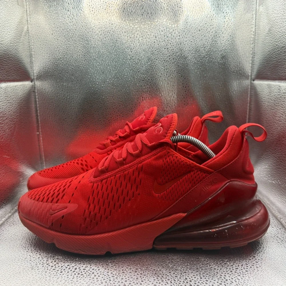 Size 11 Nike Air Max 270 University Red Mens‎ Lace-Up Running Shoes CV7544-600
